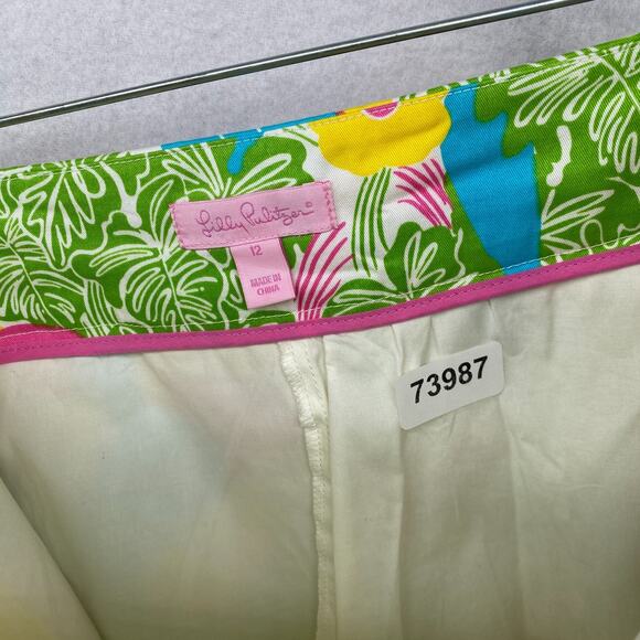 LILLY PULITZER Skirt 12 Parrot Bird Floral Skort Golf Tennis Stretch Cotton - Picture 14 of 14